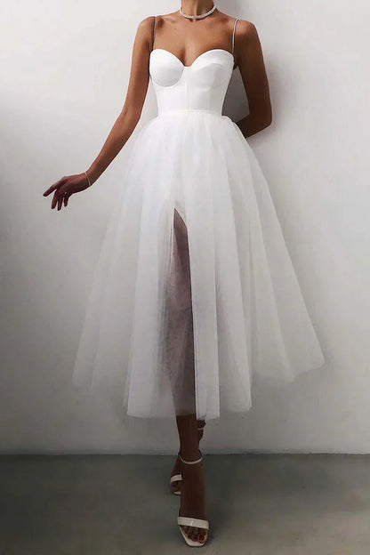 Esmeralda - Ball gown with spaghetti straps and straight hem