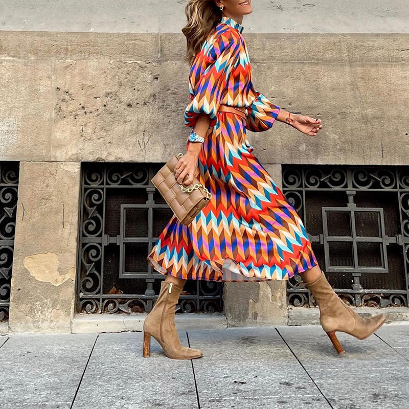 Mc | Midi dress with colorful print