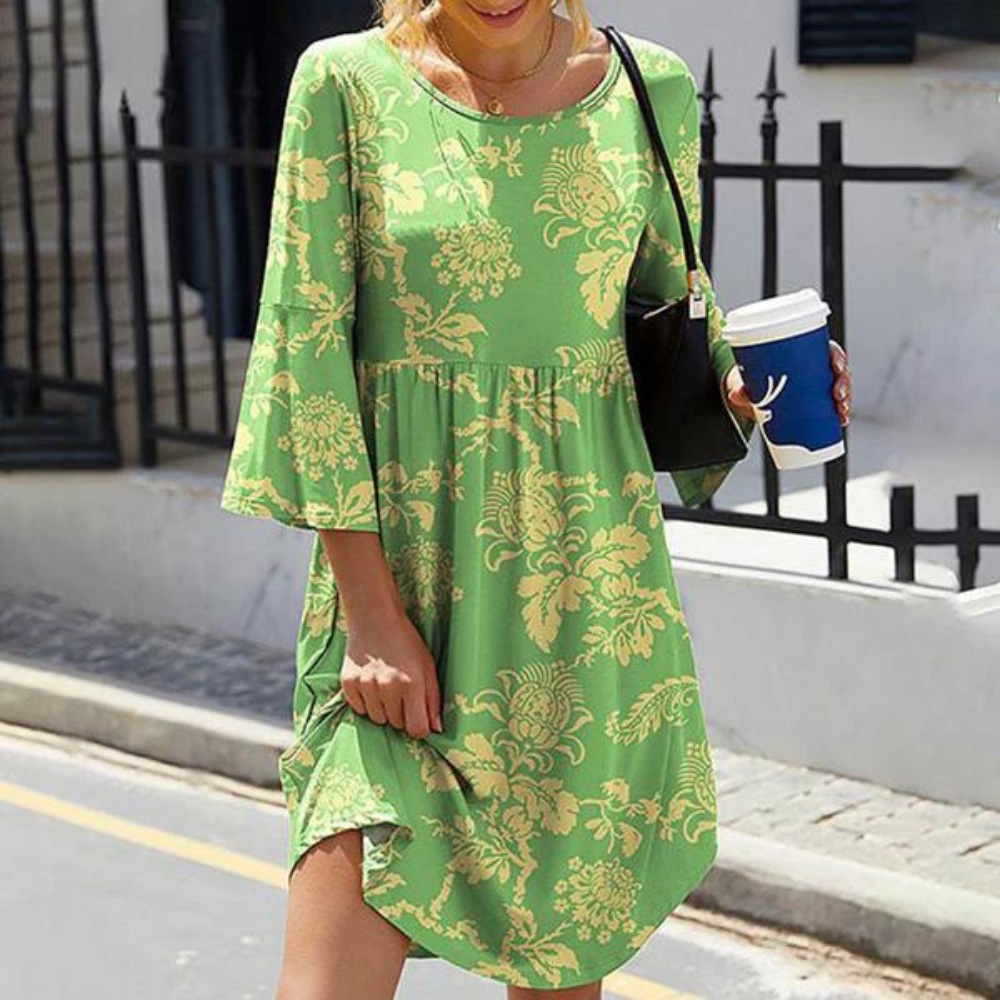 Mc | Elegant floral dress with flared sleeves