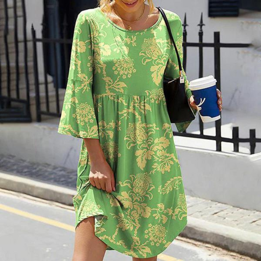 Mc | Elegant floral dress with flared sleeves