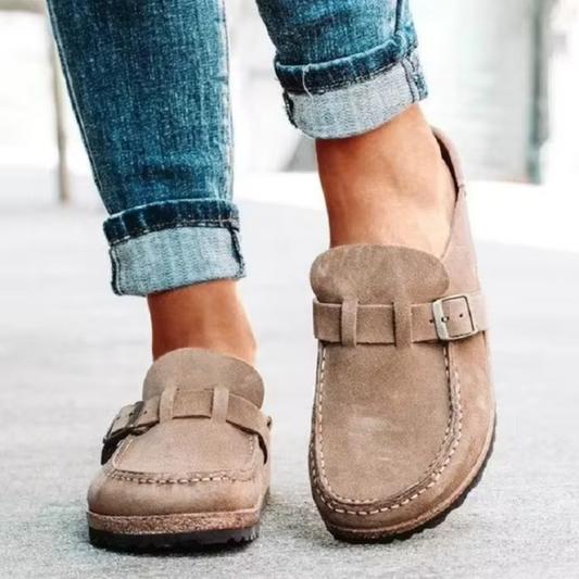 Mirella - Pantofole casual a testa tonda a mezza deriva