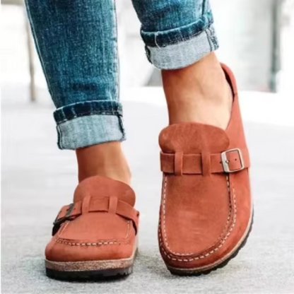 Mirella - Pantofole casual a testa tonda a mezza deriva
