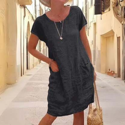 LP | Women's elegant dress with round neckline