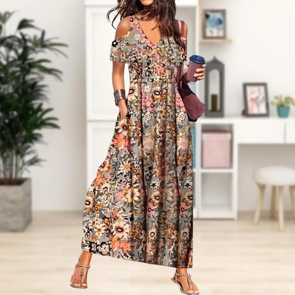 Piper - Elegant long dress with print