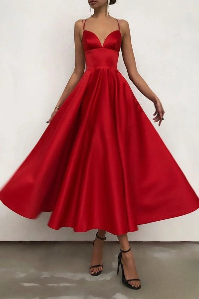 Monroe - Maxi dress with scoop neckline and back without frills