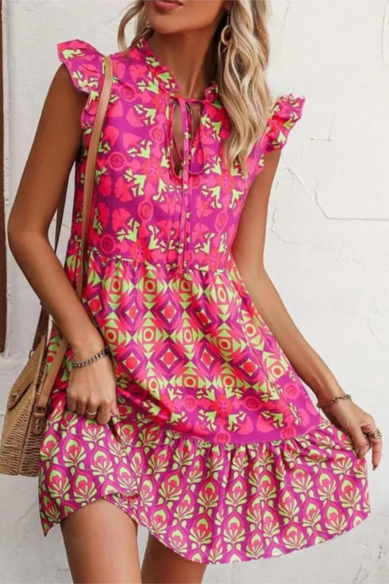 Azura | Summer printed sleeveless dress