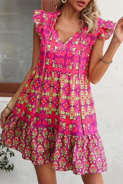 Azura | Summer printed sleeveless dress