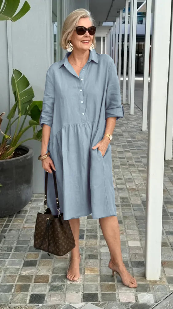 Mc | New women's casual linen and cotton dress