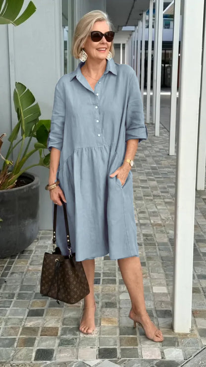 Mc | New women's casual linen and cotton dress