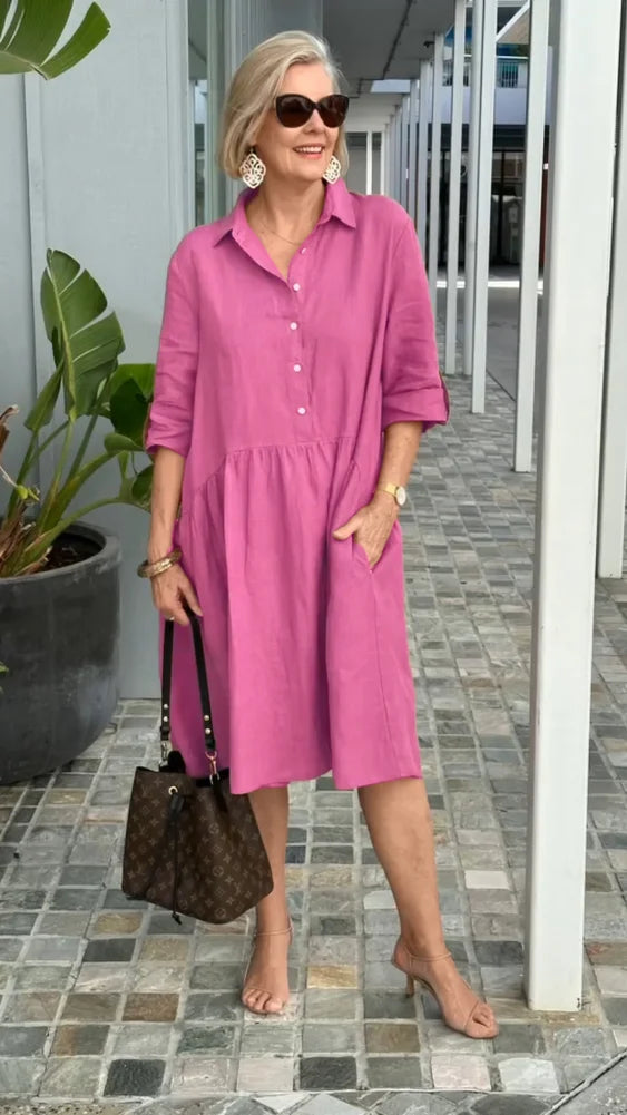 Mc | New women's casual linen and cotton dress