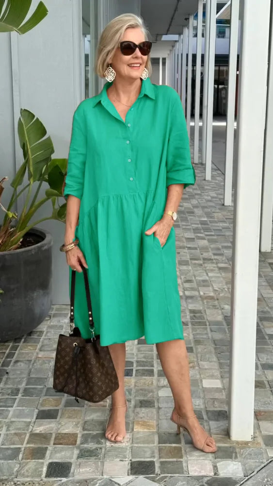 Mc | New women's casual linen and cotton dress