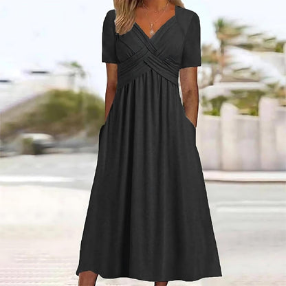 Jamal™ | Elegant midi dress with belly coverage