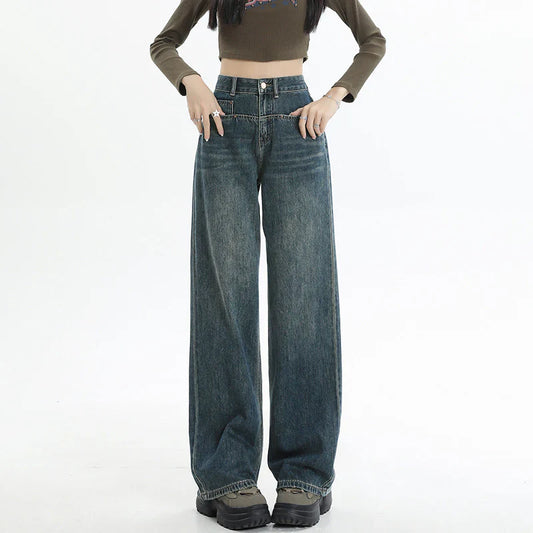 High-waisted wide-leg jeans for women