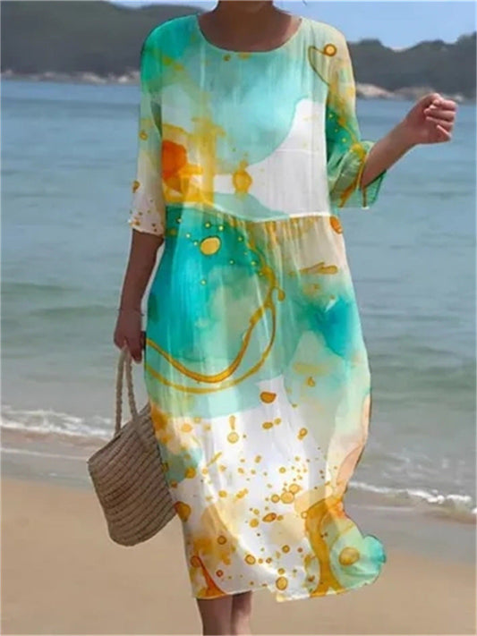 LP | Beach dress with abstract prints