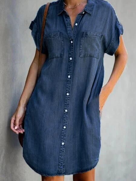 LP | Elikah - Semi-transparent plain denim dress