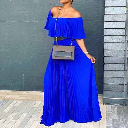LP | Sexy off-the-shoulder pleated dress