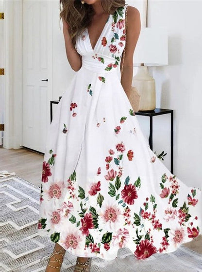 LP | Sleeveless elegant maxi dress with floral print