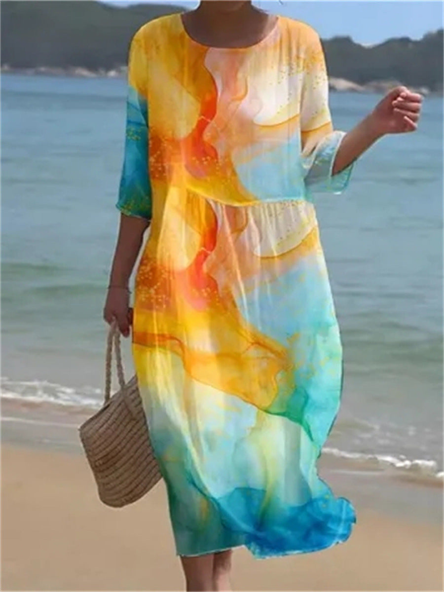 LP | Beach dress with abstract prints