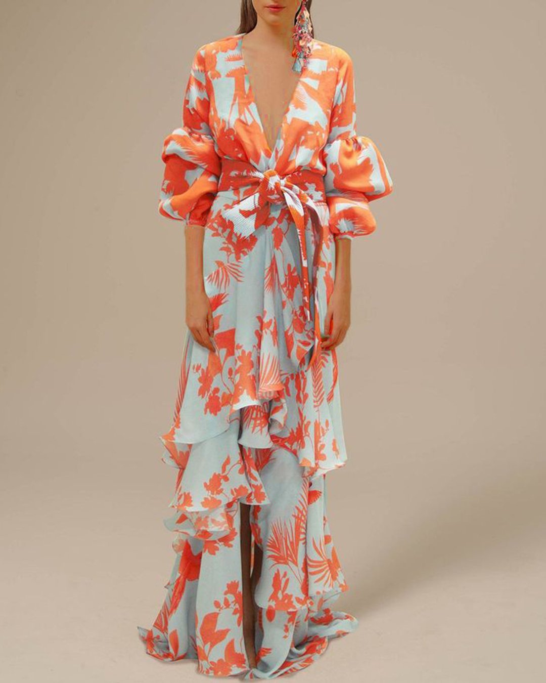 LP | Printed chiffon party dress