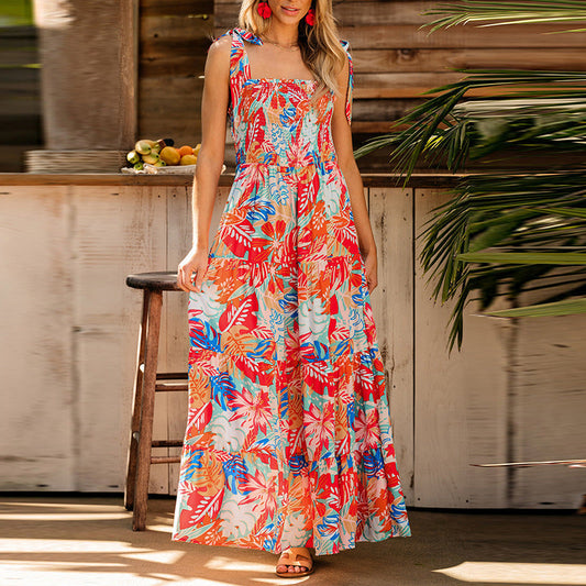 Fashionable loose sleeveless dress with straps