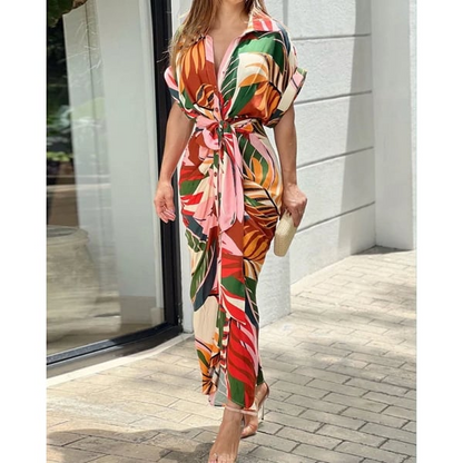 Mc | Printed shirt dress with cuffs
