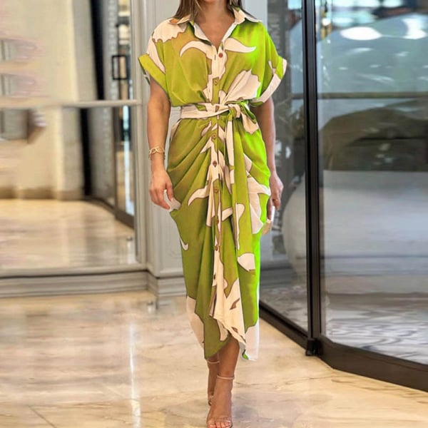 Mc | Printed shirt dress with cuffs