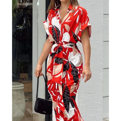 Mc | Printed shirt dress with cuffs