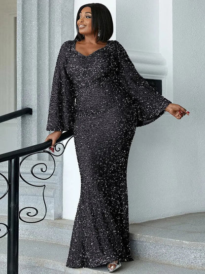 LP | Dress with flared sleeves and slim fit