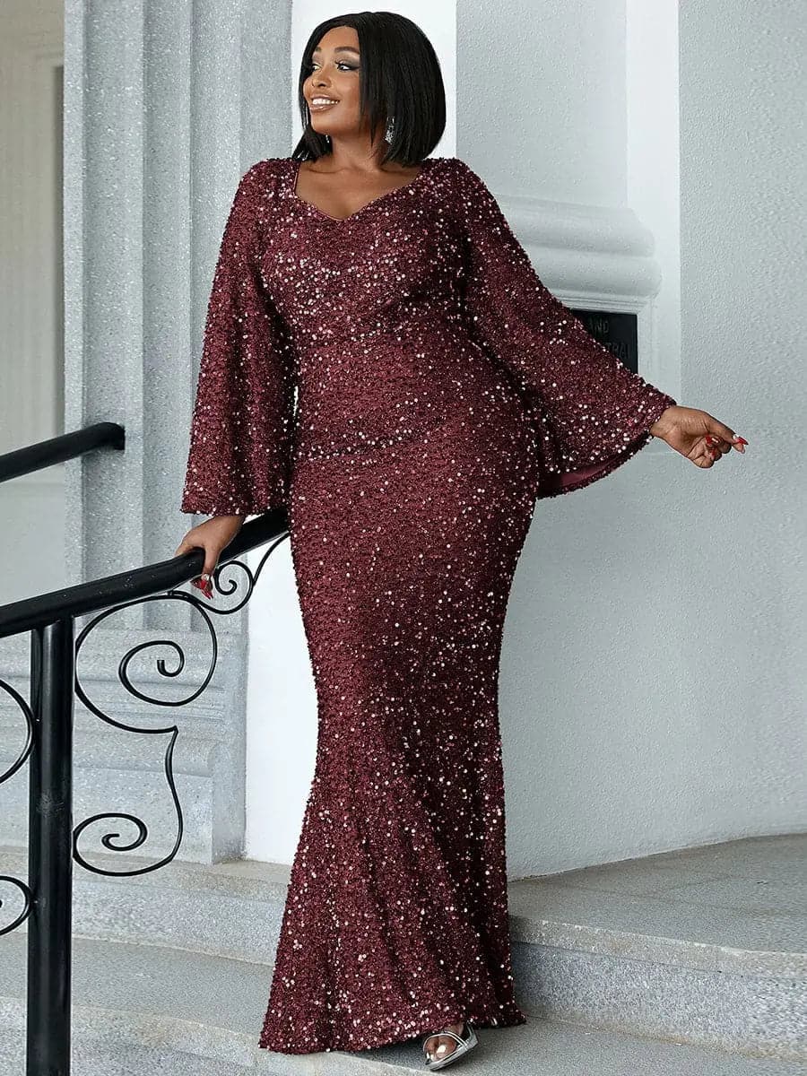 LP | Dress with flared sleeves and slim fit