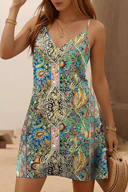 LP | Bohemian print linen dress