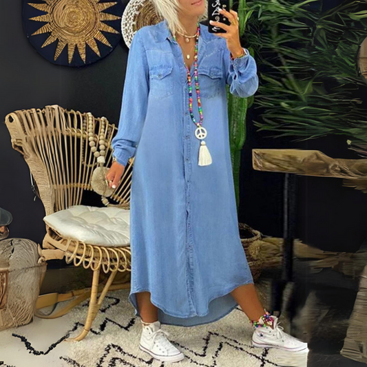 Mc | Comfortable denim shirt dress