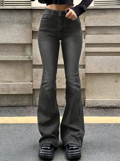 Ludka | High-waisted, flared stretch moustache jeans