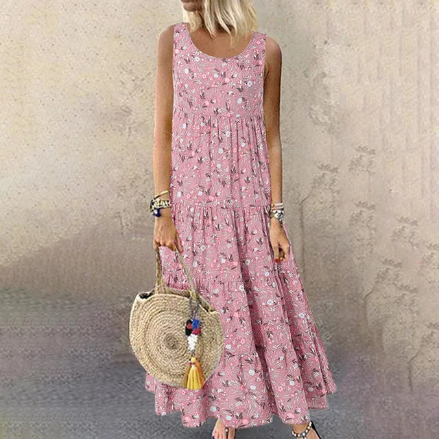 Mc | Sleeveless dress with floral print