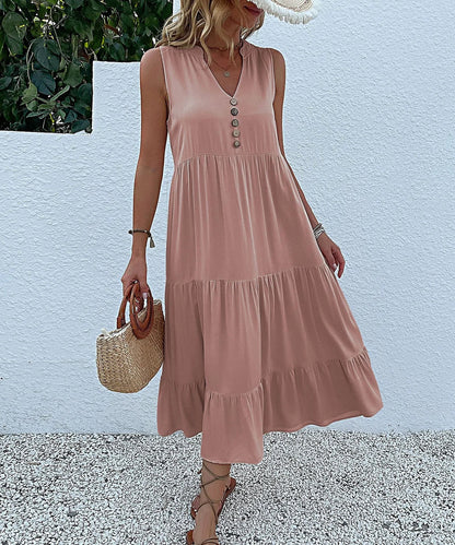 Mc | Dress with ruffle hem and ruffle sleeves