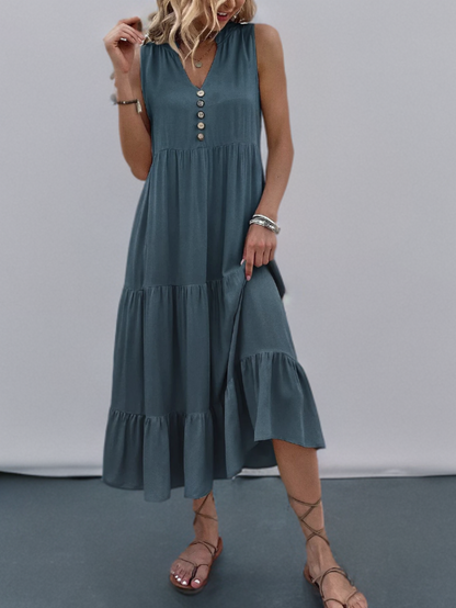 Mc | Dress with ruffle hem and ruffle sleeves