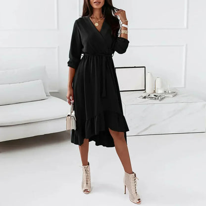 Mc | Beautiful wrap-around dress with long sleeves