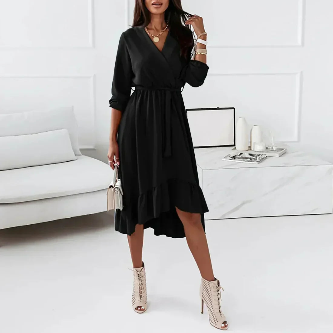 Mc | Beautiful wrap dress with long sleeves