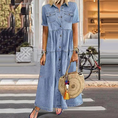 LP | Elegant denim-style maxi dress