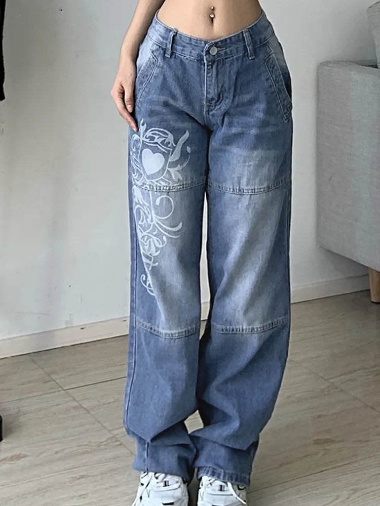 Y2K Women's Hoos Printed Cargo Jeans