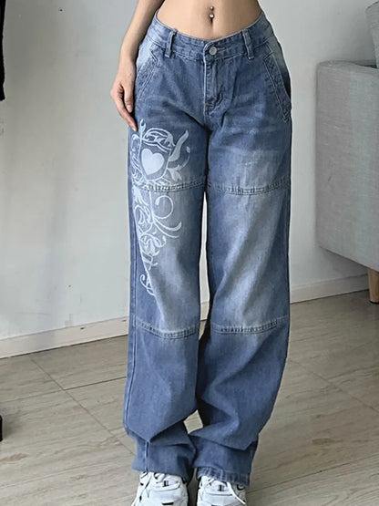 Y2K Women's Hoos Printed Cargo Jeans