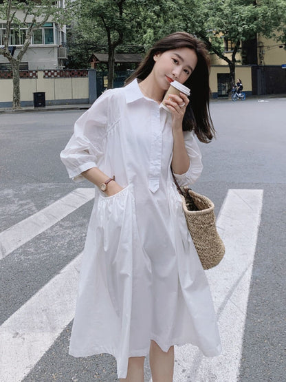 LP | Lightweight summer dress: casual dress with short sleeves and pockets