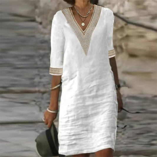 Elegant linen summer dress