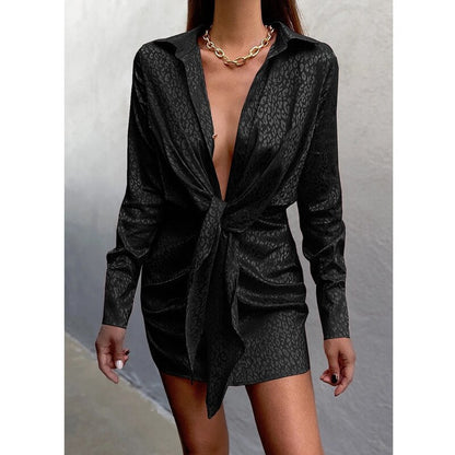 LP | elegant mini dress with leopard print