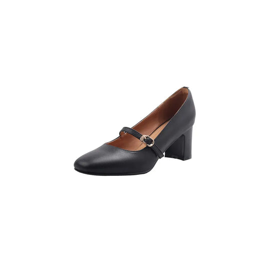 Genuine leather high-heeled shoes for women