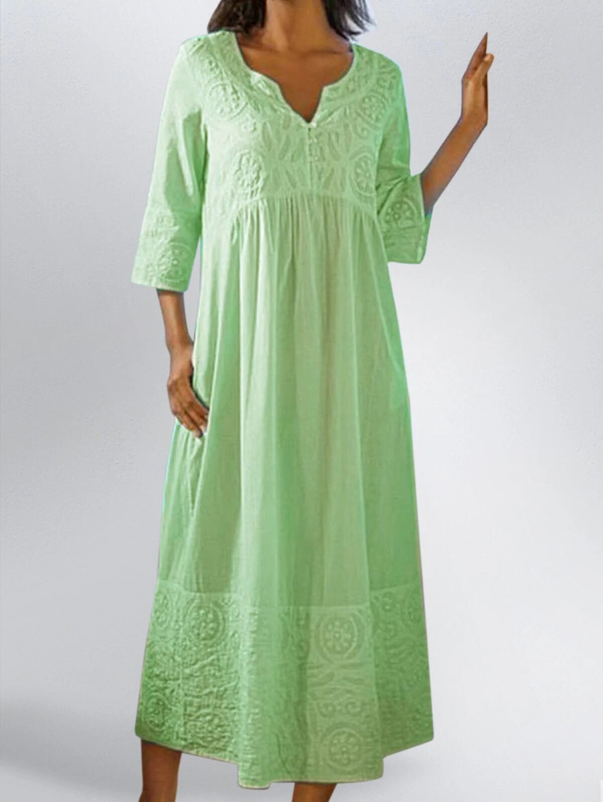 Mc | Cotton-and-linen duster dress