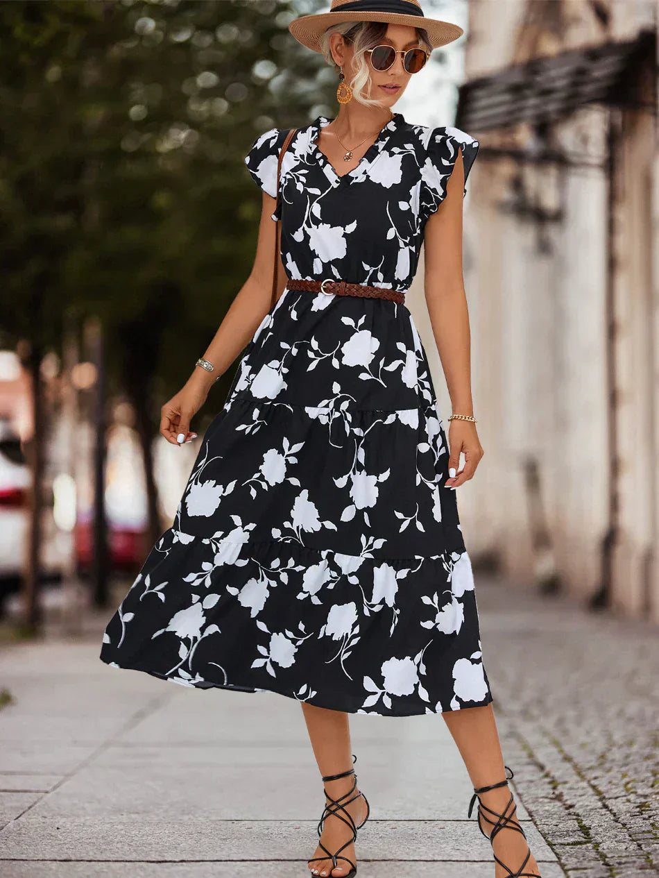 LP | Elegant dress with cap sleeves