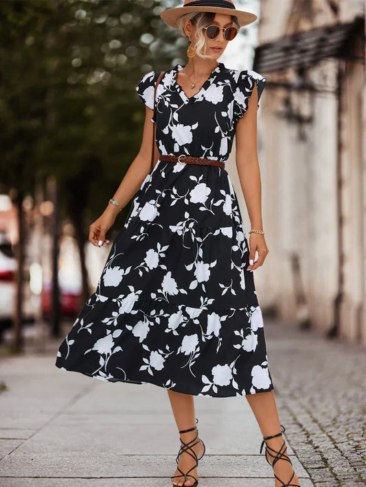 LP | Elegant dress with cap sleeves