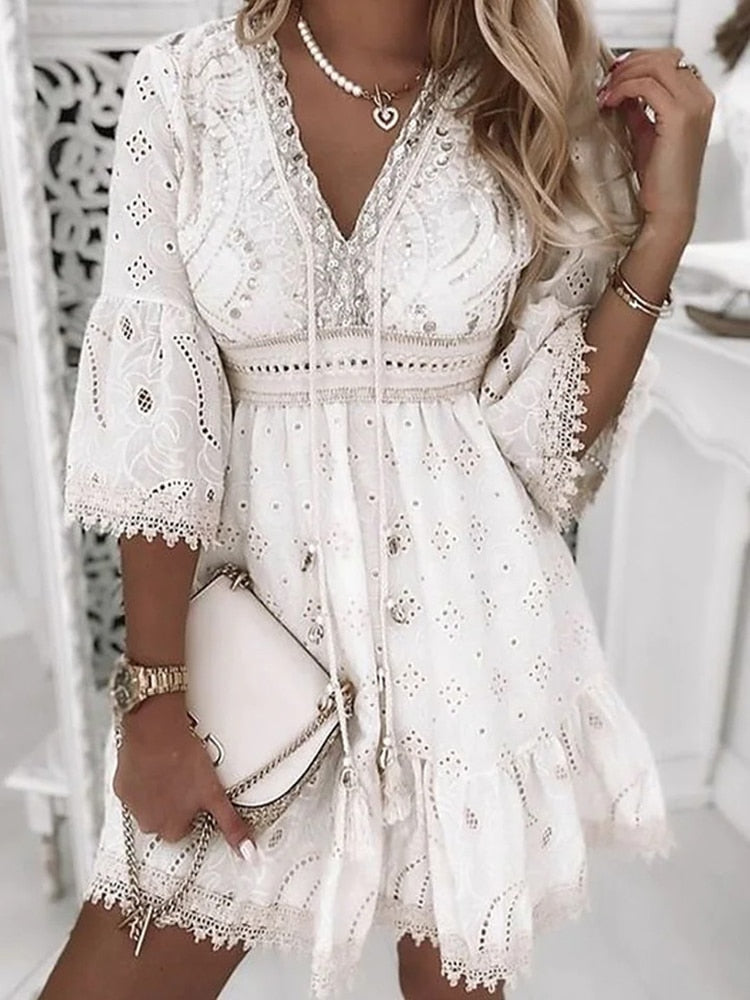 LP | Bohemian Lace Mini Dress