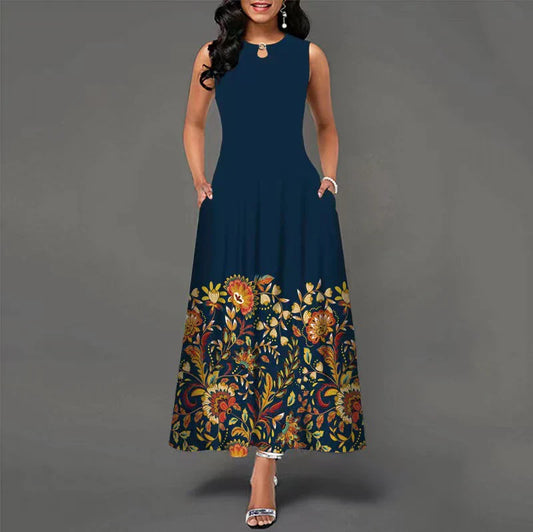 LP | New Long Casual Sleeveless Women's Printed Bohemian Retro Maxi Dresses