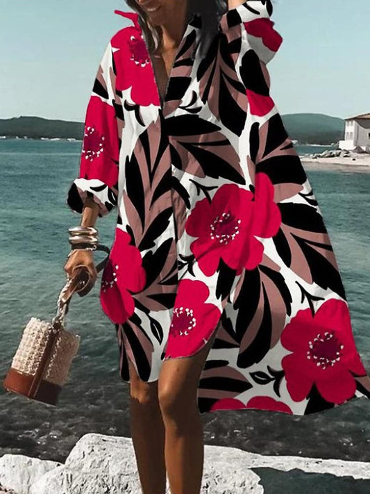 LP | Colorful, loose-fitting dress with summer motifs